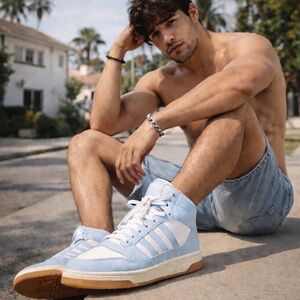 Adidas Break Start Mid Blue White Men 11 New 100% Authentic Fast Ship